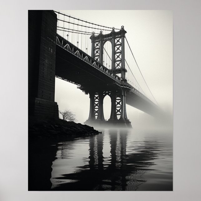 Die Golden Gate Bridge in atemberaubend Schwarz-We Poster (Vorne)