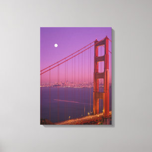 Die Golden Gate Bridge kurz nach Sonnenuntergang, Leinwanddruck
