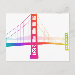 Die Golden Gate Bridge   Rainbow Style Postkarte