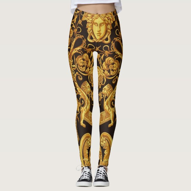 die Golden Medusa Gorgon mit Arabesques Leggings (Vorderseite)