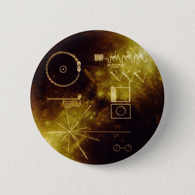 Die goldene Aufzeichnung des Voyagers Button (Vorderseite)