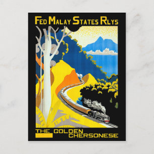 Die Goldene Chersones, Malaysia, Eisenbahn, Zug, Postkarte