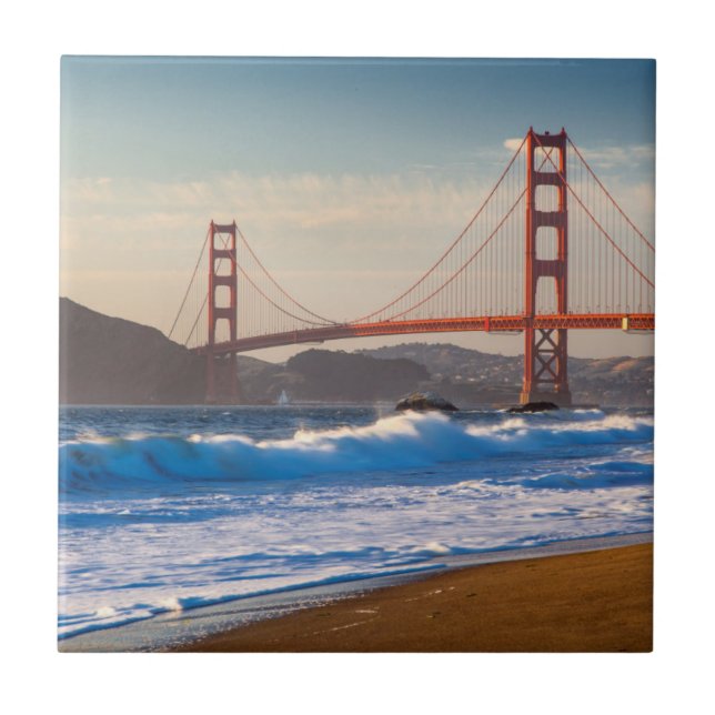 Die goldene Gate-Brücke vom Baker Beach Fliese (Vorderseite)
