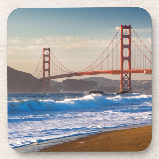 Die goldene Gate-Brücke vom Baker Beach Untersetzer (Vorderseite)