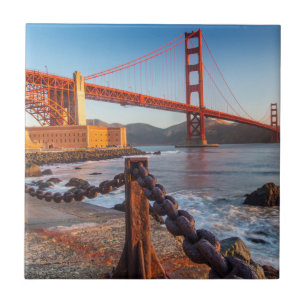 Die goldene Gate-Brücke von Fort Point Fliese