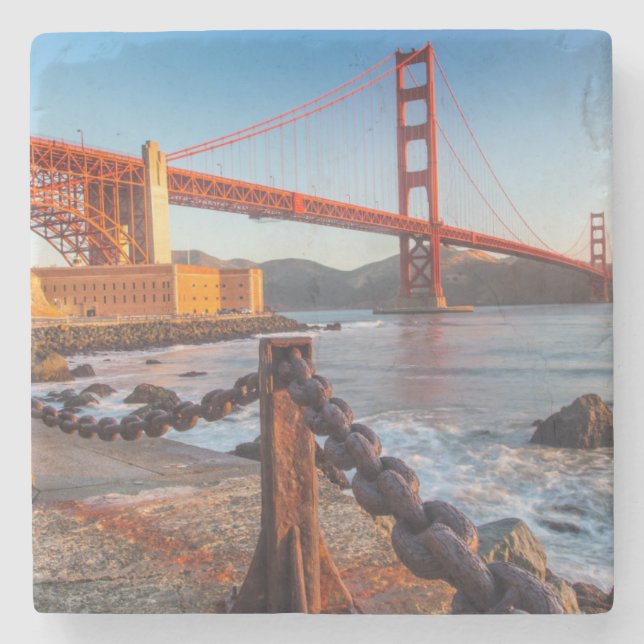 Die goldene Gate-Brücke von Fort Point Steinuntersetzer (Vorderseite)