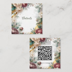 Die goldene Geheim-Garten Blumenhochzeit Details Quadratische Visitenkarte