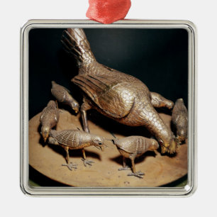 Die goldene Henne und ihre Küken Silbernes Ornament