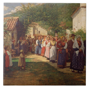 Die goldene Hochzeit (Öl auf Leinwand) Fliese