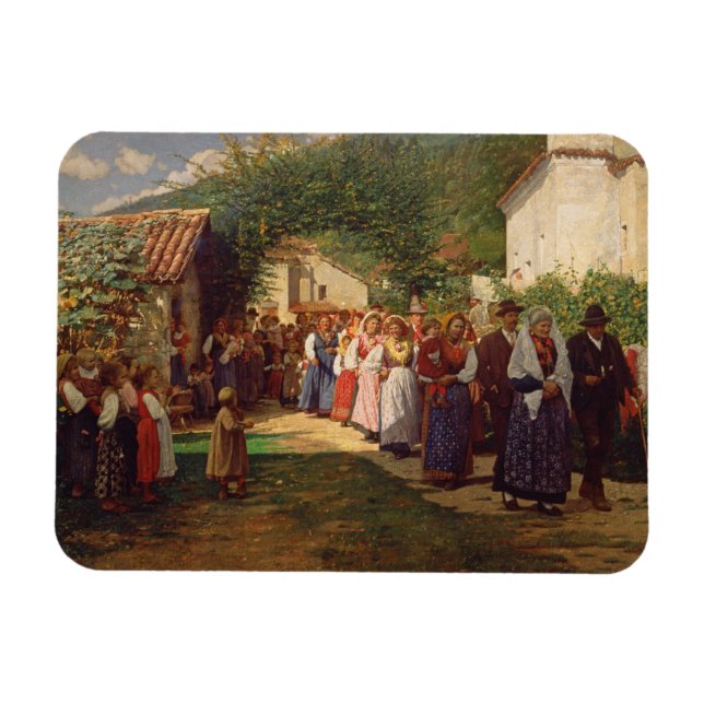 Die Goldene Hochzeit (Öl auf Leinwand) Magnet (Horizontal)