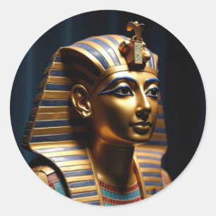 Die goldene Maske des Pharaos Tutanchamun Runder Aufkleber
