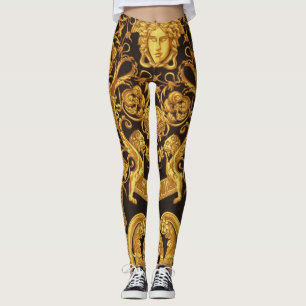 die goldene Medusa-Gorgone mit Arabesken Leggings