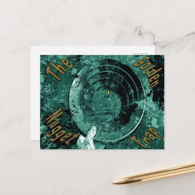 Die goldene Nugget-Falle Postkarte (Vorderseite/Rückseite Beispiel)