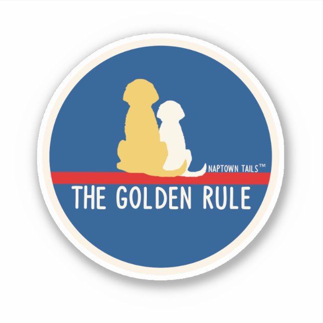 Die goldene Regel Hunde Vinyl Sticker (Vorderseite)