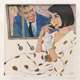 Die goldene Rose Glasuntersetzer