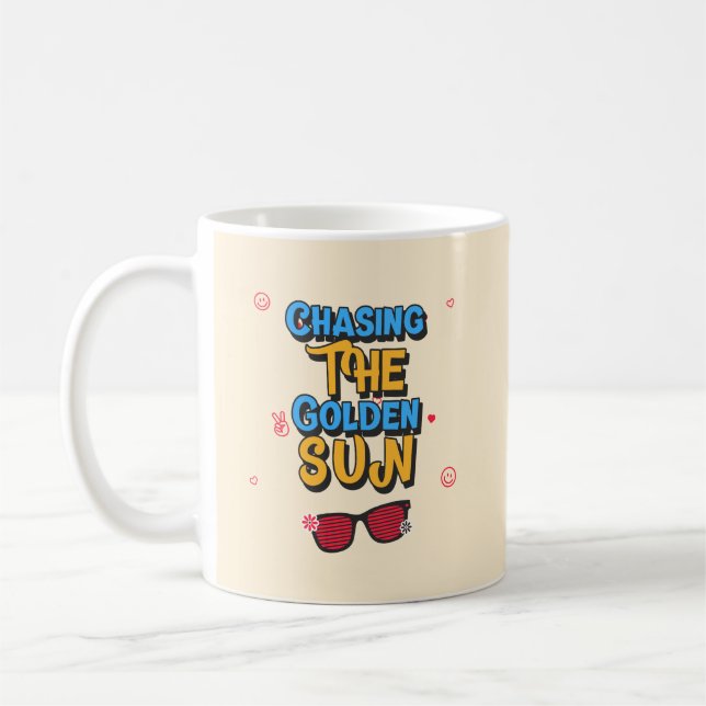Die goldene Sonne jagen Kaffeetasse (Links)