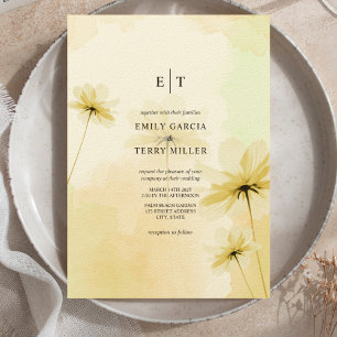 Die goldene Stunde Grace Foto & Monogramm Hochzeit Einladung