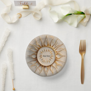 "Die goldene Touch der Sonne" Pappteller