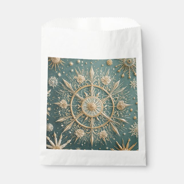 Die goldene Verkleidung des Winters: Eine Snowflak Geschenktütchen (Vorderseite)