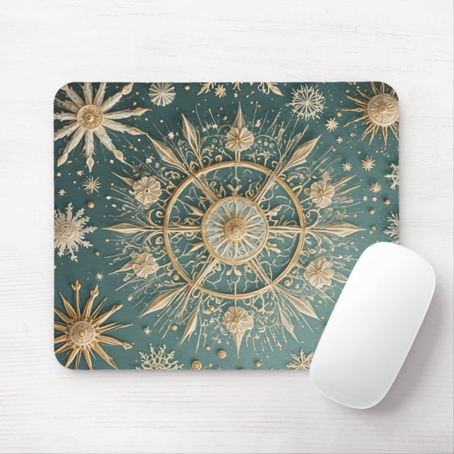 Die goldene Verkleidung des Winters: Eine Snowflak Mousepad (Mit Mouse)