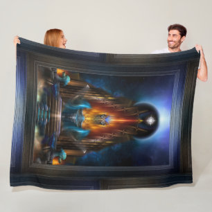 Die goldene Vision des Fraktals Arsencia Kunst Fleecedecke