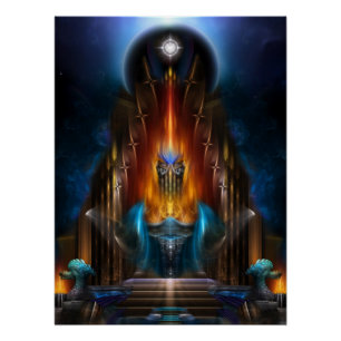 Die goldene Vision des Fraktals Arsencia Kunst Poster