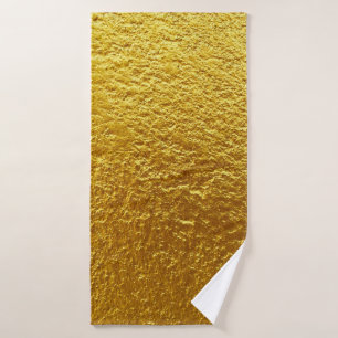 Die goldene Wandtextur ist abstrakt, alt, antike Badehandtuch