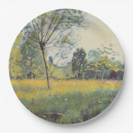 Die goldene Wiese (von Ferdinand Hodler) Pappteller