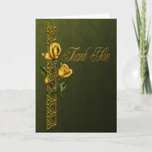 Die goldenen Rosen, die Reihe Wedding sind, danken Dankeskarte