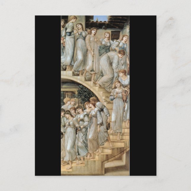 Die goldenen Treppen, Sir Edward Burne-Jones Postc Postkarte (Vorderseite)