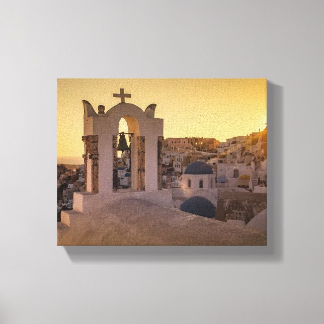 DIE GOLDENSTUNDE VON OIA LEINWANDDRUCK (Vorderseite)