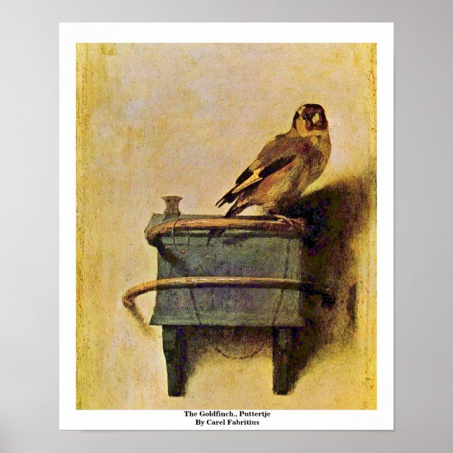 Die Goldfinch, Puttertje von Carel Fabritius Poster (Vorne)