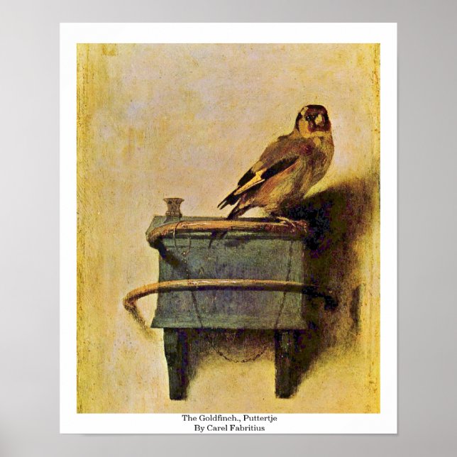 Die Goldfinch, Puttertje von Carel Fabritius Poster (Vorne)