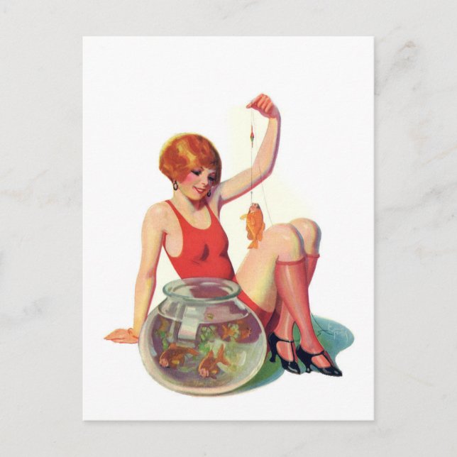 Die Goldfisch-Klassiker-Illustration Postkarte (Vorderseite)