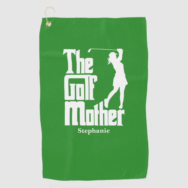 Die Golfmutter mit dem Namen Funny Golf Theme Golfhandtuch (Vorderseite)
