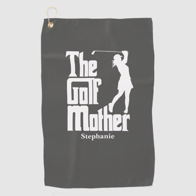 Die Golfmutter mit dem Namen Funny Golf Theme Golfhandtuch (Vorderseite)