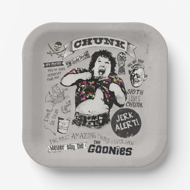 Die Goonies Chunk Retro Collage Pappteller (Vorderseite)