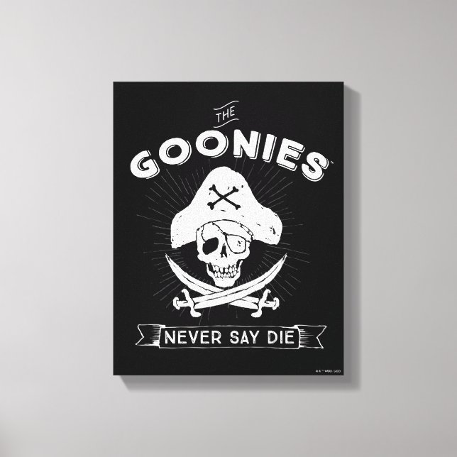 Die Goonies "Niemals sagen Die Piraten-Abzeichen Leinwanddruck (Vorderseite)