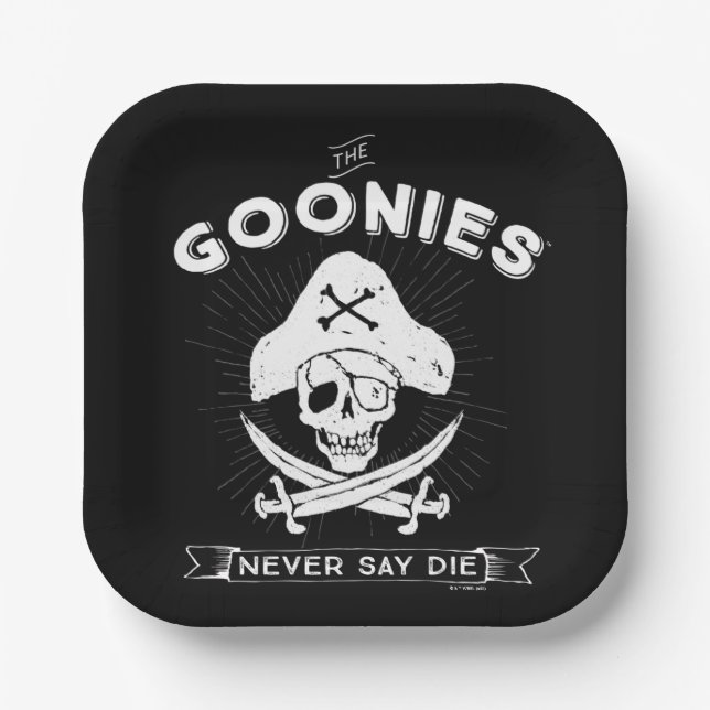 Die Goonies "Niemals sagen Die Piraten-Abzeichen Pappteller (Vorderseite)