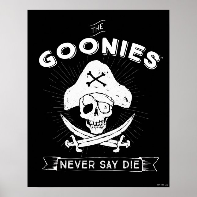 Die Goonies "Niemals sagen Die Piraten-Abzeichen Poster (Vorne)