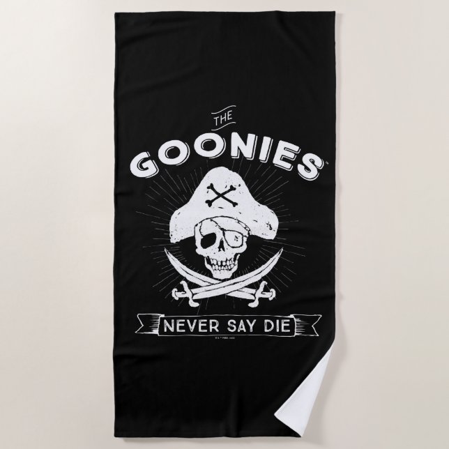 Die Goonies "Niemals sagen Die Piraten-Abzeichen Strandtuch (Vorderseite)
