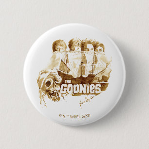 Die Goonies Pirate Schiff Wasserfarbe Grafik Button