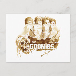 Die Goonies Pirate Schiff Wasserfarbe Grafik Postkarte