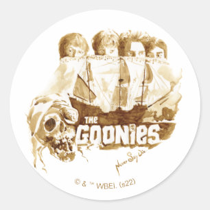 Die Goonies Pirate Schiff Wasserfarbe Grafik Runder Aufkleber