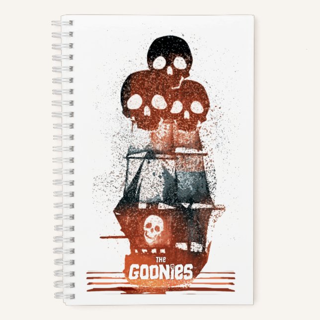 Die Goonies Pirate Ship Silhouette Graphic Notizbuch (Vorderseite)
