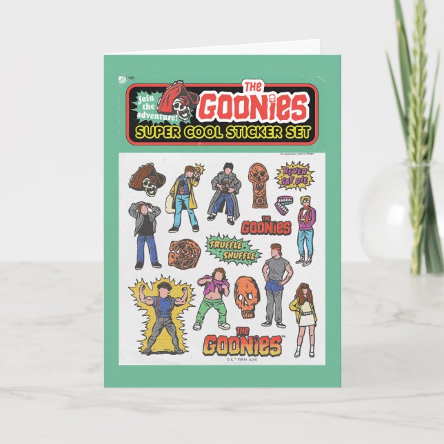 Die Goonies Retro Aufkleber Blatt Grafik Karte (Vorderseite)