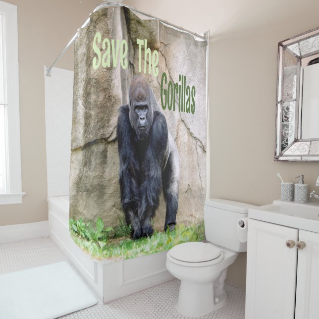 Die Gorillas Gerettet Duschvorhang (Beispiel)