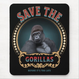 Die Gorillas gerettet   Gefährdete Arten Mousepad