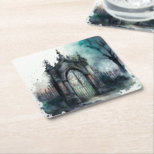 Die Gothic Cemetery Gate Serie Design 11 Rechteckiger Pappuntersetzer
