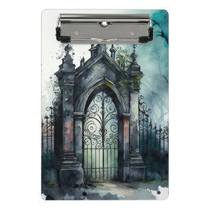 Die Gothic-Friedhofstor-Serie Design 11 Mini Klemmbrett